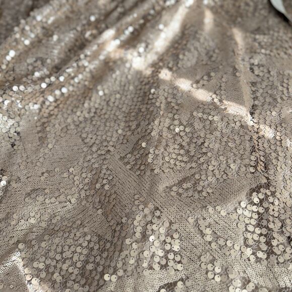 Eloquii Sz 22 Sequin Tutu Flippy Formal Festive Midi Skirt Gold Cream Holiday - Picture 11 of 12